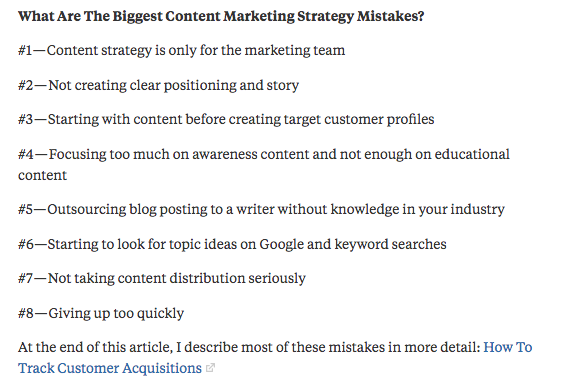 content marketing strategy - Quora example answer