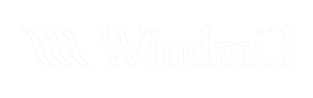 Windmill logo with a stylized windmill icon and the word Windmill in white on a black background, branding image